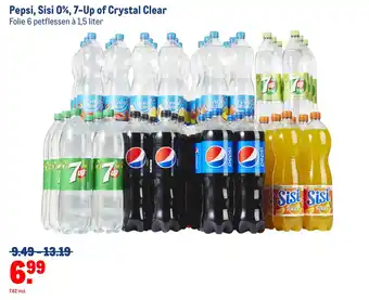 Makro Pepsi, sisi 0%, 7-up of crystal clear aanbieding