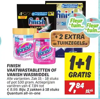 Dekamarkt FINISH VAATWASTABLETTEN OF VANISH WASMIDDEL 530g aanbieding