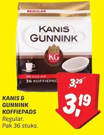 Dekamarkt KANIS & GUNNINK KOFFIEPADS aanbieding