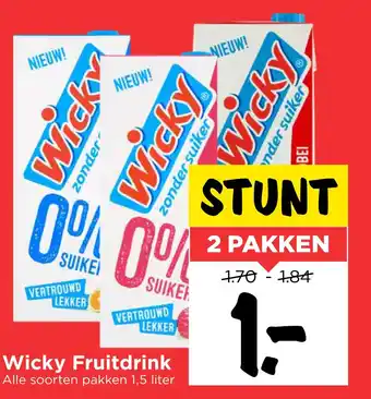 Vomar Voordeelmarkt Wicky Fruitdrink aanbieding