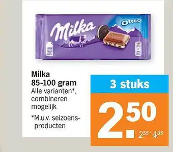 Albert Heijn Milka 85-100 Gram aanbieding