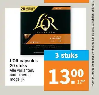 Albert Heijn L'Or Capsules 20 Stuks aanbieding