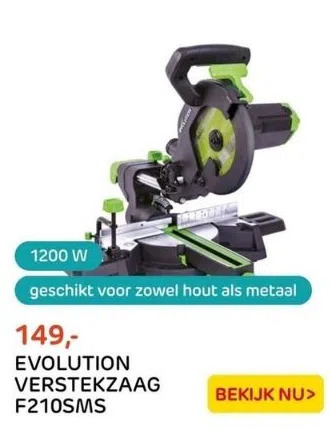 Praxis Evolution verstekzaag f210sms aanbieding