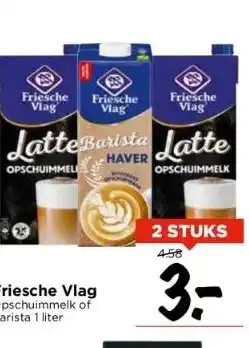 Vomar Voordeelmarkt Friesche vlag opschuimmelk of barista 1 liter aanbieding
