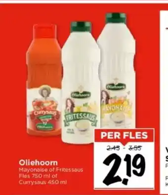 Vomar Voordeelmarkt Oliehoorn Mayonaise of Fritessaus Fles 750 ml of Currysaus 450 ml aanbieding