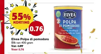 Hoogvliet Elvea Polpa di pomodoro Blik van 400 gram aanbieding