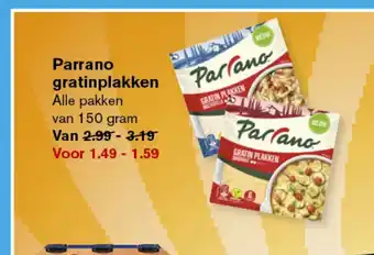 Hoogvliet Parrano gratinplakken Alle pakken van 150 gram aanbieding