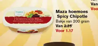 Hoogvliet Maza hoemoes Spicy Chipotle Bakje van 200 gram aanbieding