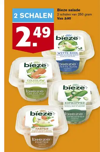 Hoogvliet Bieze salade 2 schalen van 250 gram aanbieding