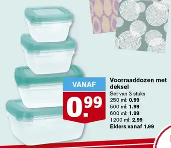 Hoogvliet Voorraaddozen met deksel Set van 3 stuks 250 ml aanbieding