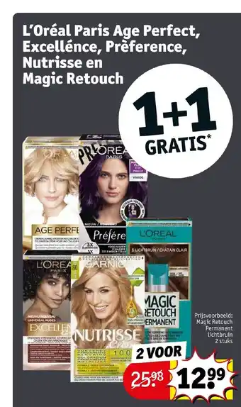 Kruidvat L'Oréal Paris Age Perfect, Excellence, Prèference, Nutrisse en Magic Retouch aanbieding