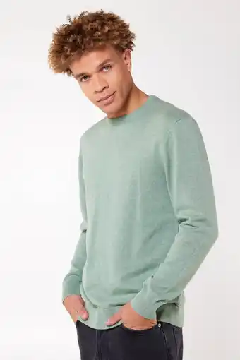 Wehkamp America today gemêleerde trui van biologisch katoen soft green aanbieding