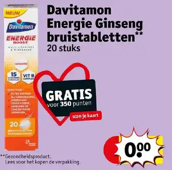 Kruidvat Davitamon Energie Ginseng bruistabletten aanbieding
