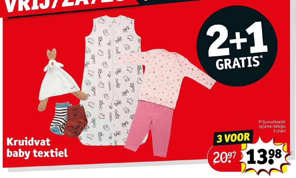Kruidvat baby textiel aanbieding bij Kruidvat