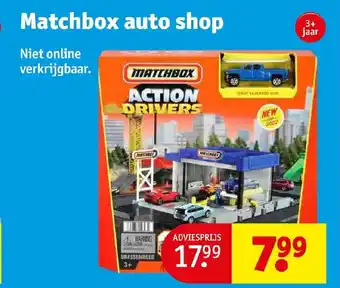 Kruidvat Matchbox auto shop aanbieding