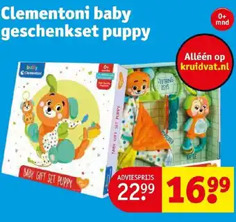 Kruidvat Clementoni baby geschenkset puppy aanbieding