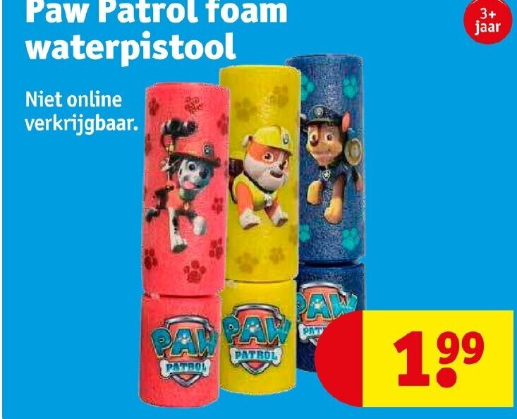 Paw Patrol foam waterpistool aanbieding bij Kruidvat
