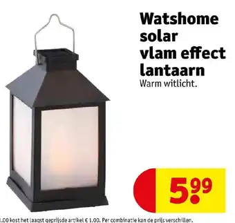 Kruidvat Watshome solar vlam effect lantaarn aanbieding