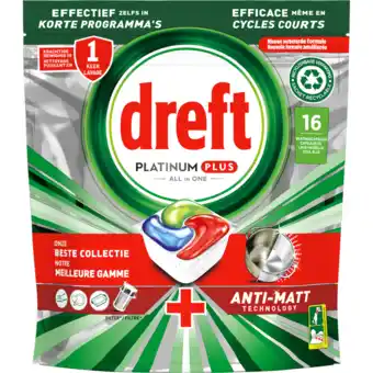 Jumbo Dreft platinum plus all in one vaatwastabletten anti-dofheidstechnologie 16x aanbieding