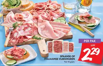 Dekamarkt Spaanse of italiaanse vleeswaren 110 gram aanbieding