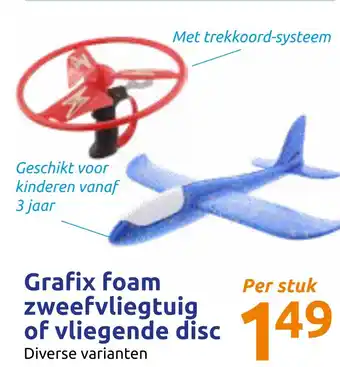 Action Grafix foam zweefvliegtuig of vliegende disc aanbieding