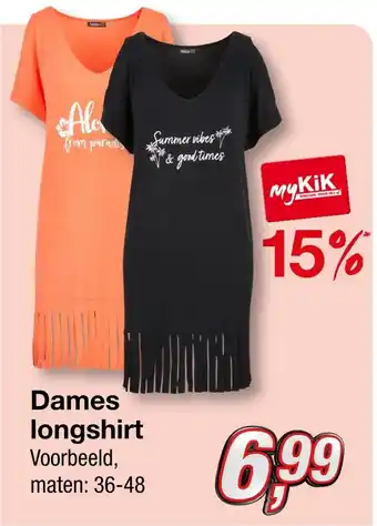 Kik Dames longshirt aanbieding