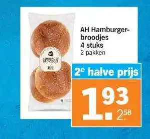 Albert Heijn Ah hamburgerbroodjes aanbieding