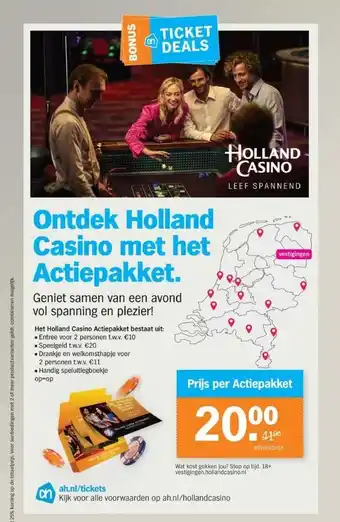 Albert Heijn Ontdek holland casino met het actiepakket. aanbieding