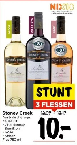 Vomar Voordeelmarkt Stoney creek australische wijn. aanbieding