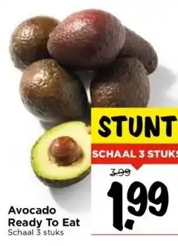 Vomar Voordeelmarkt Avocado ready to eat schaal 3 stuks aanbieding