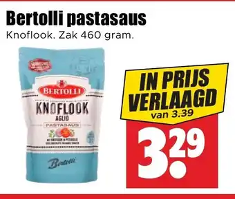 Dirk Bertolli pastasaus Knoflook. Zak 460 gram. aanbieding