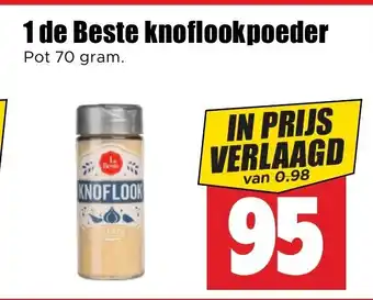 Dirk 1 de Beste knoflookpoeder Pot 70 gram. aanbieding