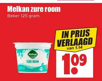 Dirk Melkan zure room Beker 125 gram. aanbieding