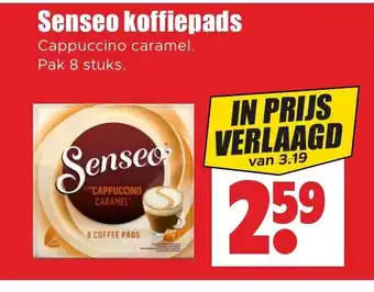 Dirk Senseo koffiepads Cappuccino caramel. Pak 8 stuks. aanbieding