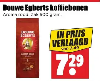 Dirk Douwe Egberts koffiebonen Aroma rood. Zak 500 gram. aanbieding