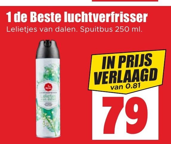Dirk 1 de Beste luchtverfrisser Lelietjes van dalen. Spuitbus 250 ml. aanbieding