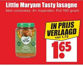 Dirk Little Maryam Tasty lasagne Met rundvlees. 8+ maanden. Pot 190 gram. aanbieding