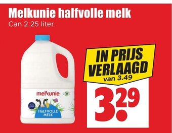 Dirk Melkunie halfvolle melk Can 2.25 liter. aanbieding
