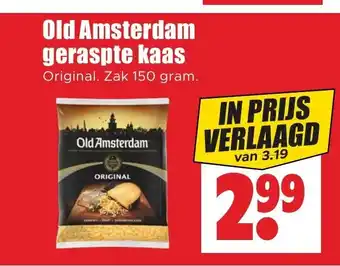 Dirk Old Amsterdam geraspte kaas Original. Zak 150 gram. aanbieding