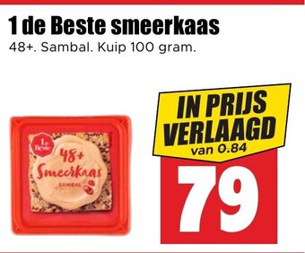 Dirk 48+. Sambal. Kuip 100 gram. 1 de Beste smeerkaas aanbieding