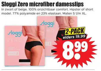 Dirk Sloggi Zero microfiber damesslips 2-PACK aanbieding