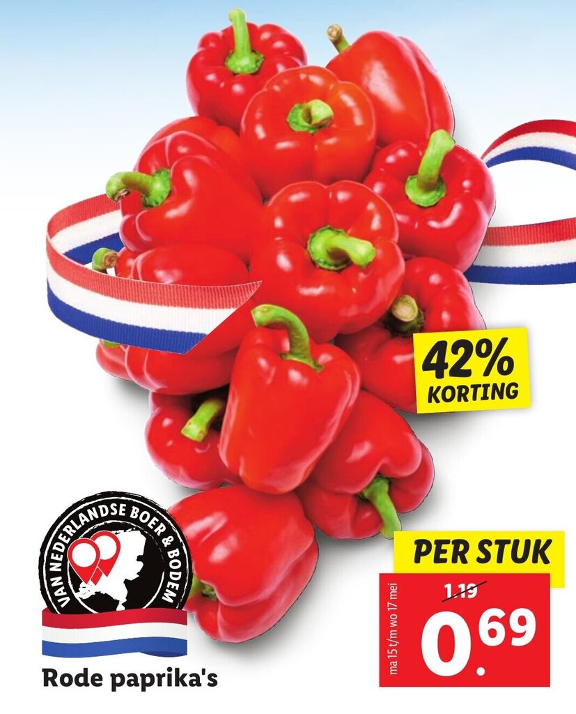 Rode paprika's aanbieding bij Lidl