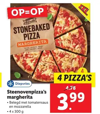 Lidl Diepvries Steenovenpizza's margherita aanbieding