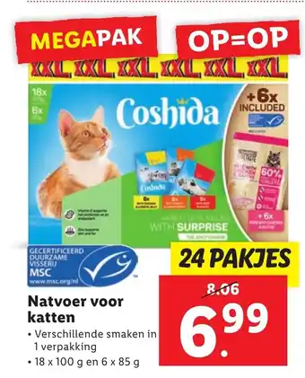 Lidl Natvoer voor katten 24 PAKJES aanbieding