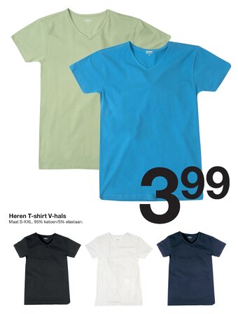 Zeeman Heren T-shirt V-hals aanbieding