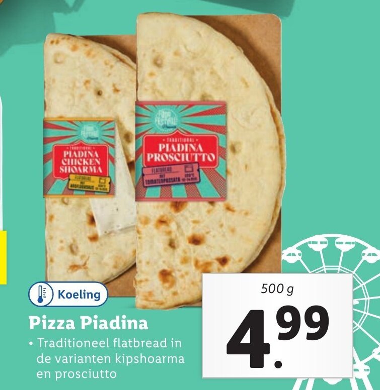 Pizza Piadina 500 g aanbieding bij Lidl