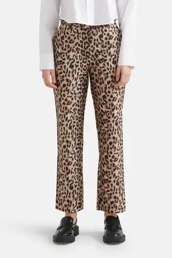Wehkamp Shoeby eksept high waist straight fit pantalon met panterprint bruin aanbieding
