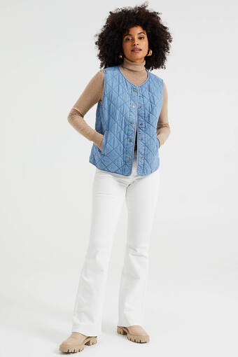 Wehkamp We fashion gilet blauw aanbieding