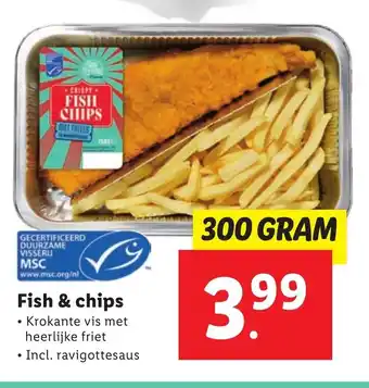 Lidl Fish & chips 300 gram aanbieding