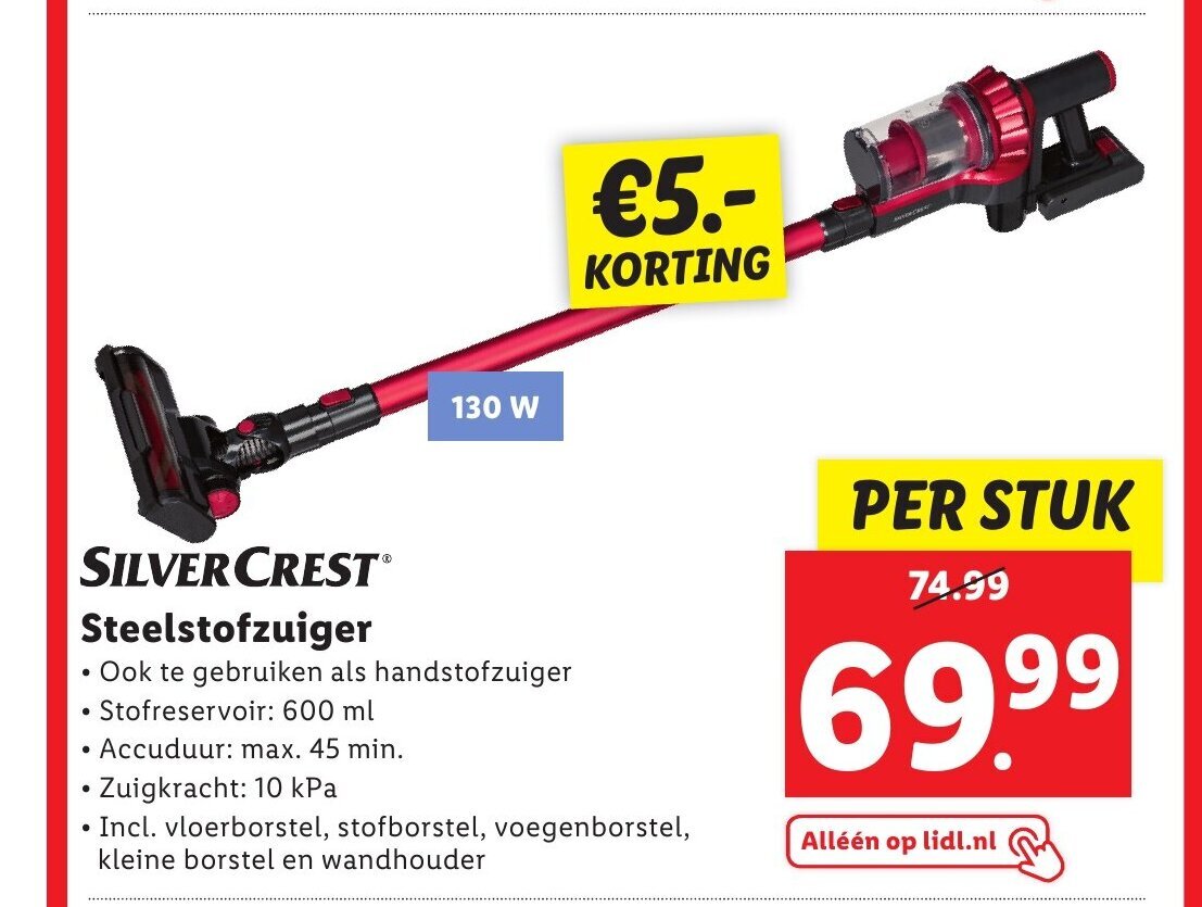 SILVERCREST Steelstofzuiger aanbieding bij Lidl